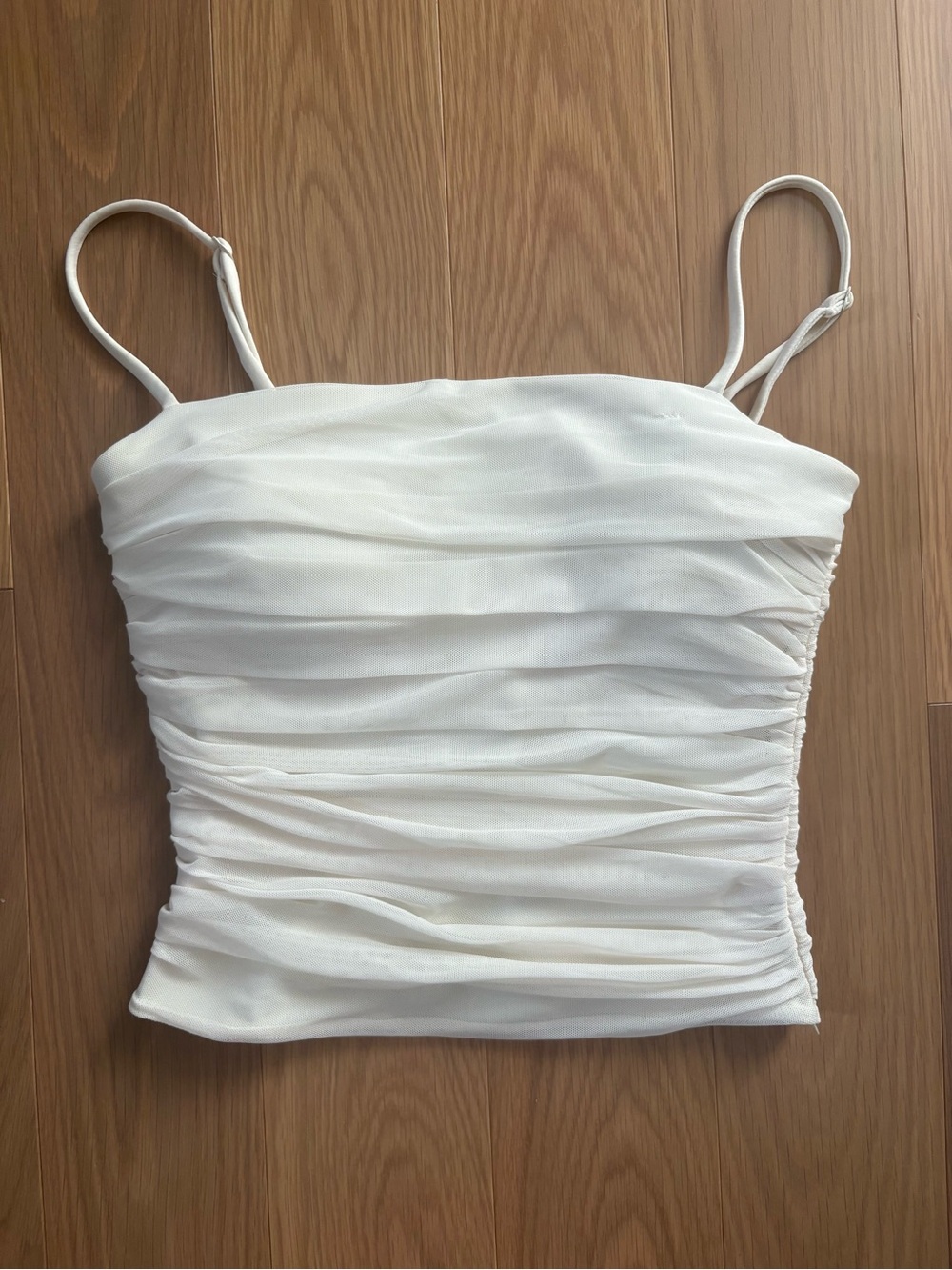 Ruched Spaghetti Strap Cropped Camisole